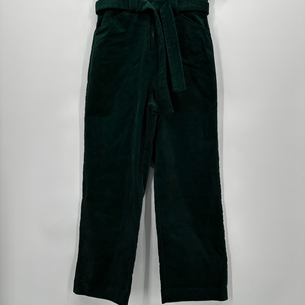 Atelier & Other Stories Green Corduroy Zip Front Belted Utility Jumpsuit Women 6 - Picture 3 of 11